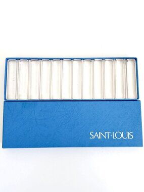 VINTAGE SAINT LOUIS CRYSTAL KNIFE RESTS BOX SET OF 12